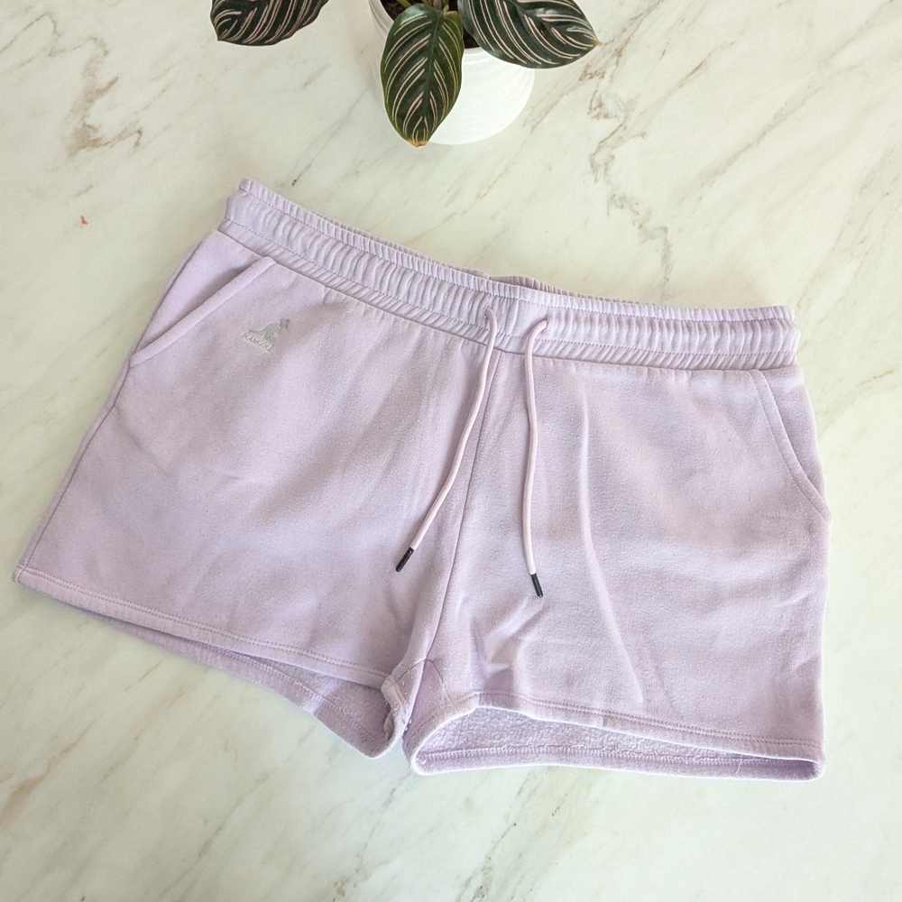 Kangol Purple Athletic Shorts Elastic Waistband Drawstring